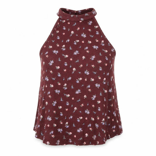 New Look Womens Red Floral  Basic Blouse Size 8  - Burgundy