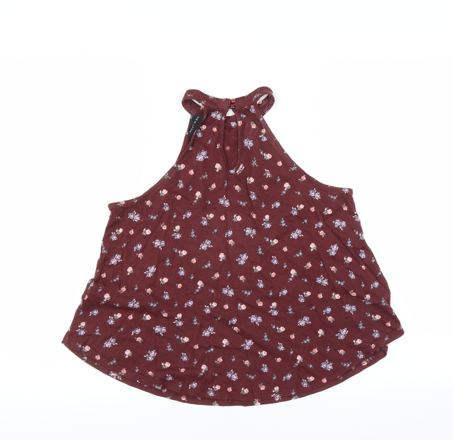 New Look Womens Red Floral  Basic Blouse Size 8  - Burgundy