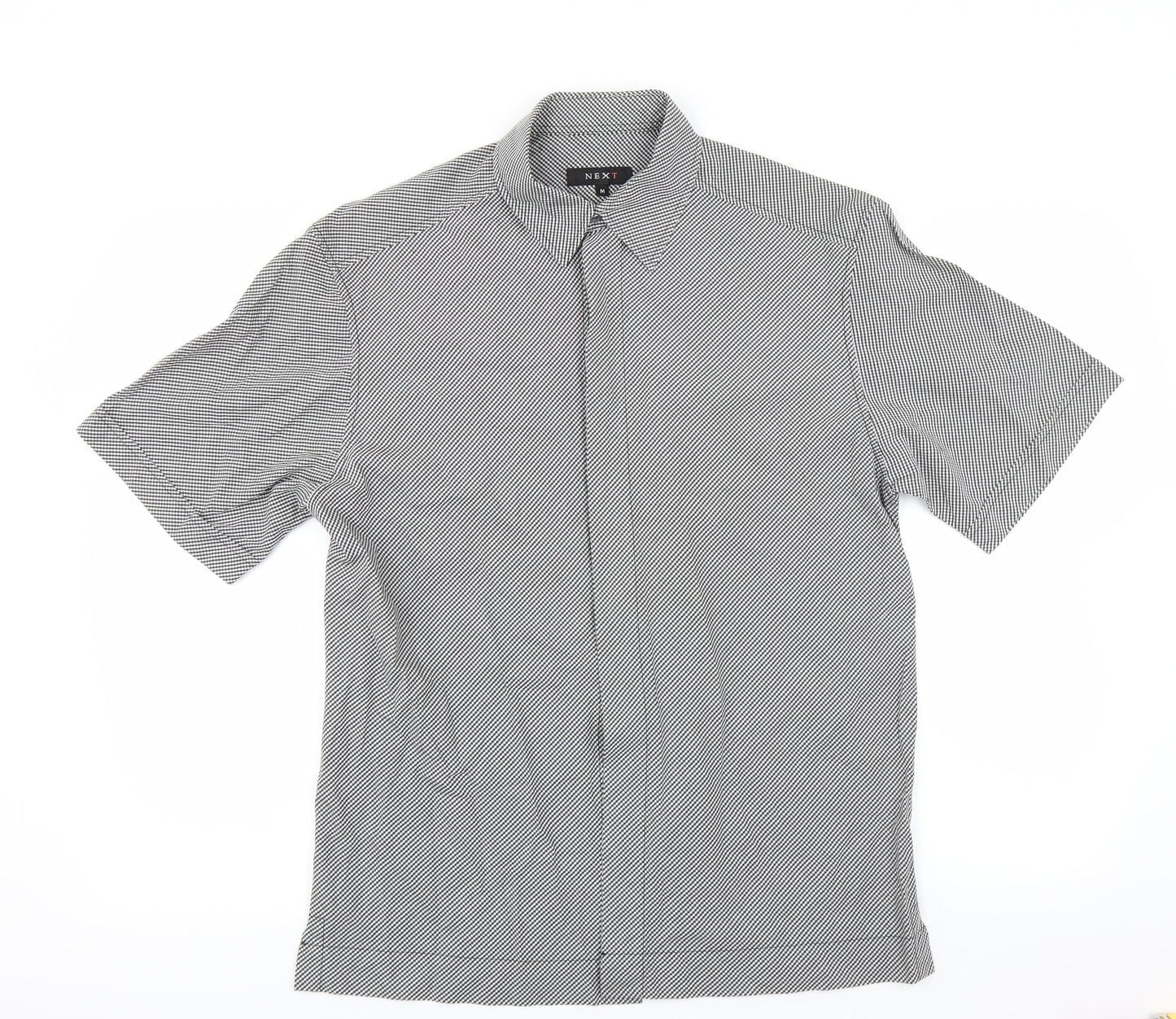 NEXT Mens Black Check   Button-Up Size M