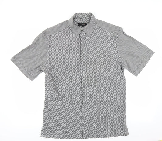 NEXT Mens Black Check   Button-Up Size M
