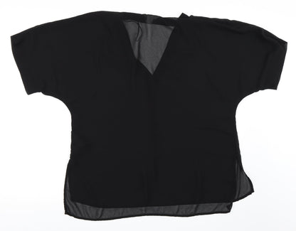 Back view of H&M women’s black basic blouse, size UK 34
