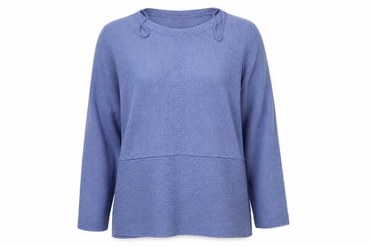 Front view of mitzy women’s blue jumper, size L