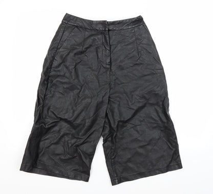 Additional front view of Topshop women’s black utility shorts, size UK 8