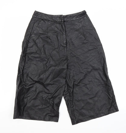 Back view of Topshop women’s black utility shorts, size UK 8