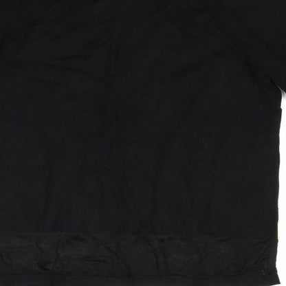 Brand and care label for Dunnes women’s black basic blouse, size L