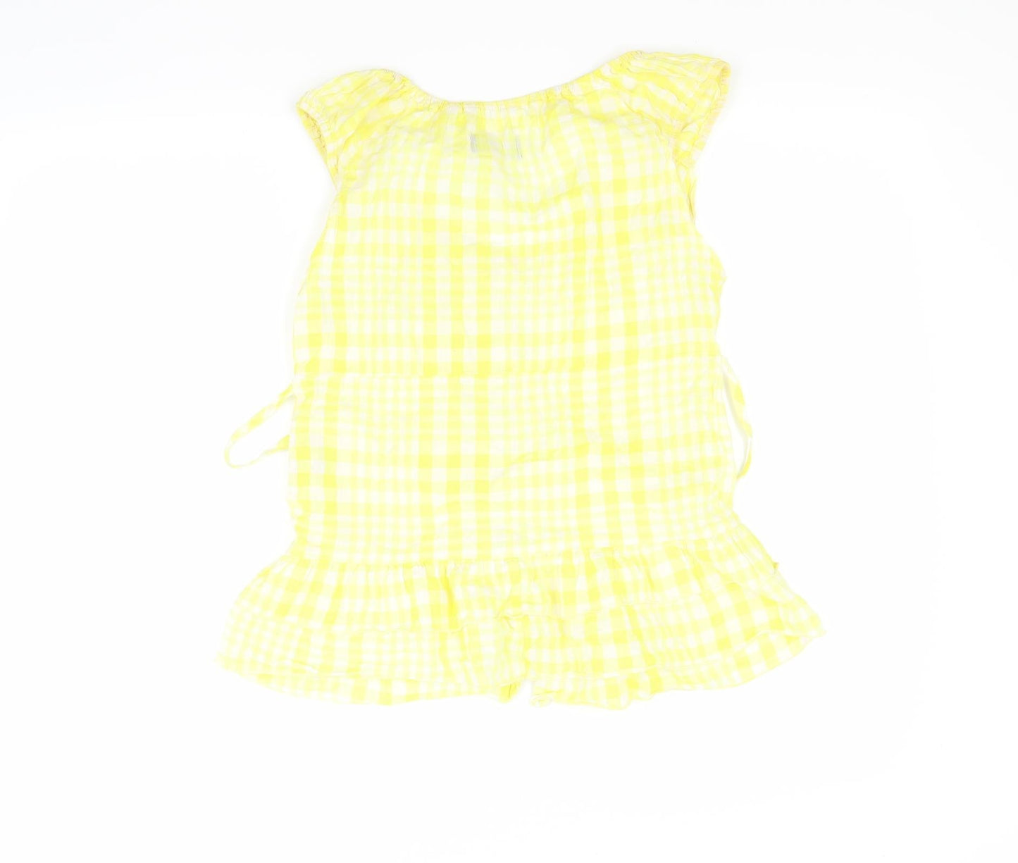 VERO MODA Womens Yellow Check  Basic Button-Up Size S