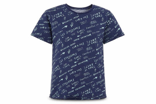 Front view of George boys’ blue basic t-shirt, size 13, years
