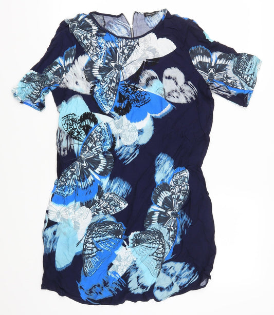 Warehouose Womens Blue   T-Shirt Dress  Size 12  - Butterflies