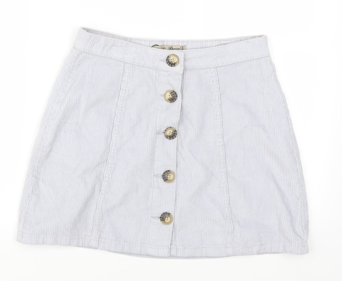 Denim Co Womens Purple  Corduroy A-Line Skirt Size 10