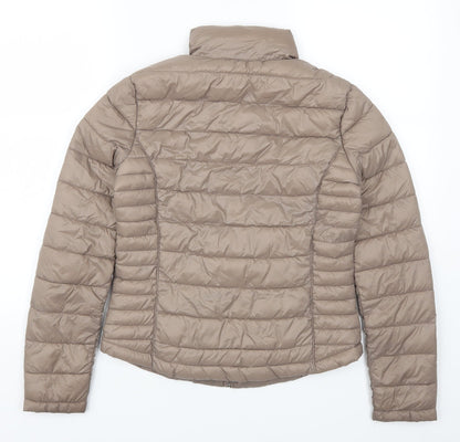 Back view of Atmosphere women’s brown quilted coat, size UK 6