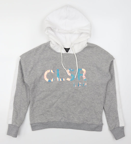 Closure Womens Grey   Pullover Hoodie Size 10