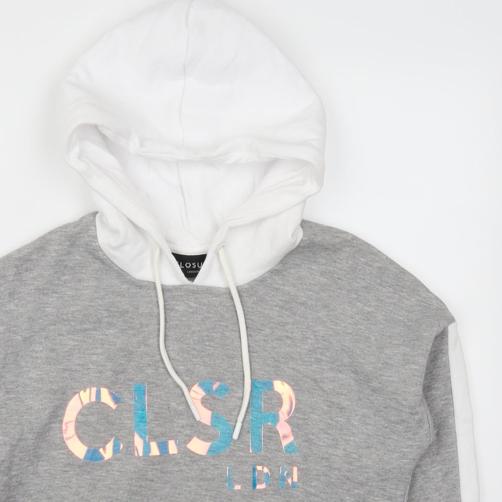 Closure Womens Grey   Pullover Hoodie Size 10