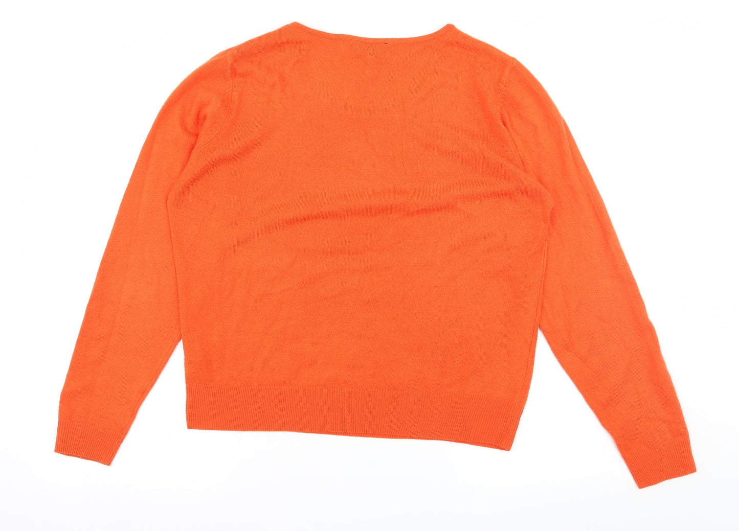 PEP & CO Womens Orange  Knit Pullover Jumper Size 16