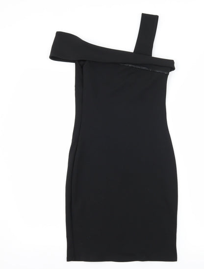 Preloved New Look Womens Black  Rayon Bodycon  Size 6 - Back