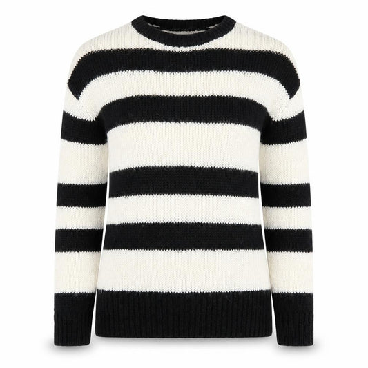 Front view of New Look women’s ivory striped jumper, size S
