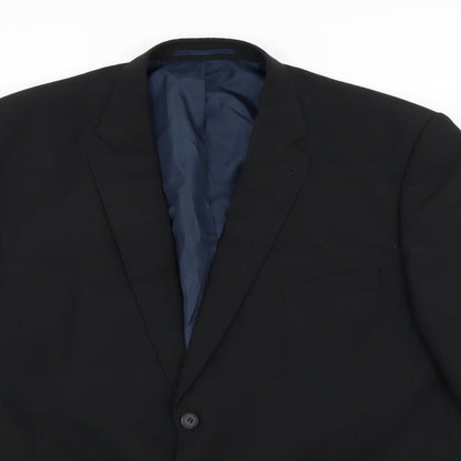 Close-up detail of George women’s black jacket blazer, size UK 48