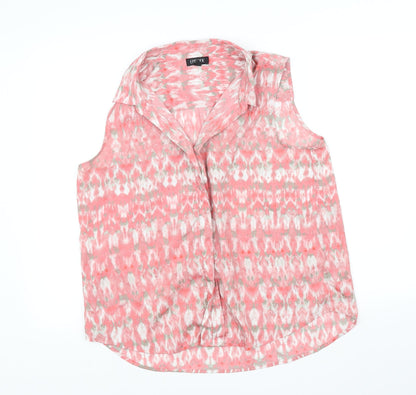 Additional front view of Episode women’s red basic button-up, size L
