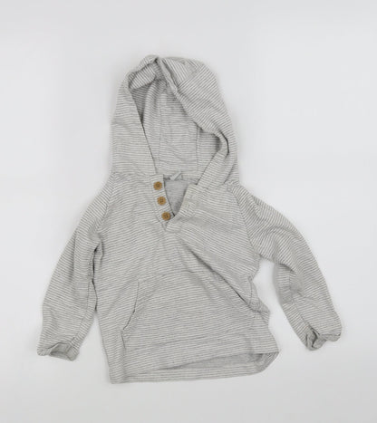 Additional front view of Tu kids boys’ grey pullover hoodie, size 2, years