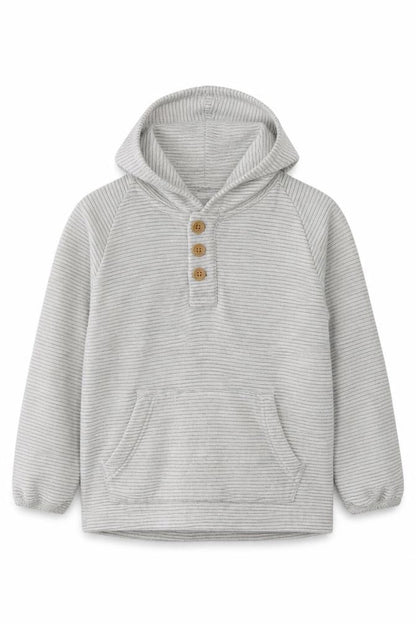 Front view of Tu kids boys’ grey pullover hoodie, size 2, years