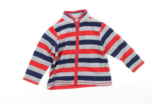 pre worn Boys Red Striped  Jacket  Size 2 Years