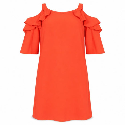 Front view of Papaya women’s orange fit & flare, size UK 8