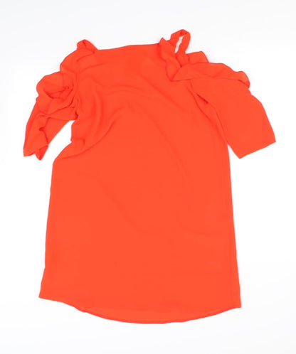 Back view of Papaya women’s orange fit & flare, size UK 8