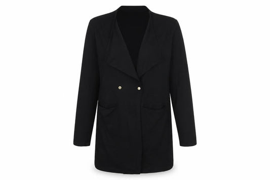 Front view of H&M women’s black jacket blazer, size UK 8