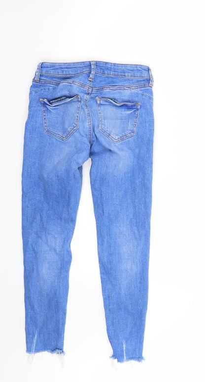 Back view of Denim & Co. women’s blue capri jeans, size UK 4, 24-inch leg