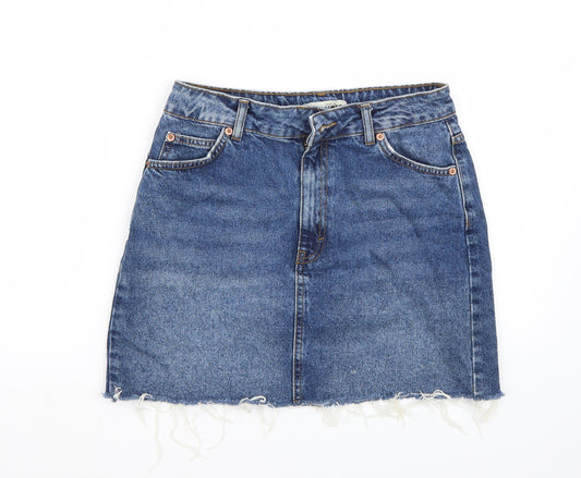 Topshop Womens Blue   A-Line Skirt Size 10