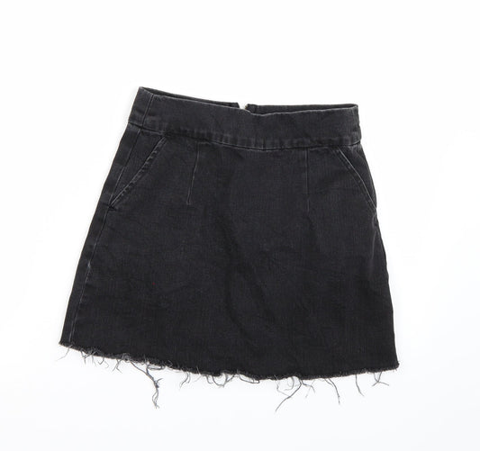 Topshop Womens Black   A-Line Skirt Size 8