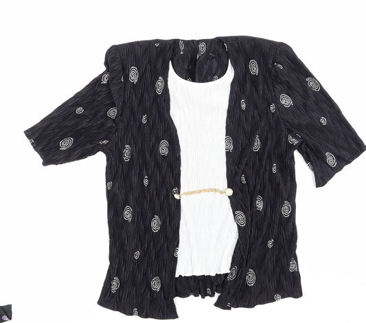 NEXT Womens Black Argyle/Diamond  Basic Blouse Size 14
