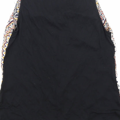 Brand and care label for F&F women’s black argyle/diamond basic blouse, size UK 10