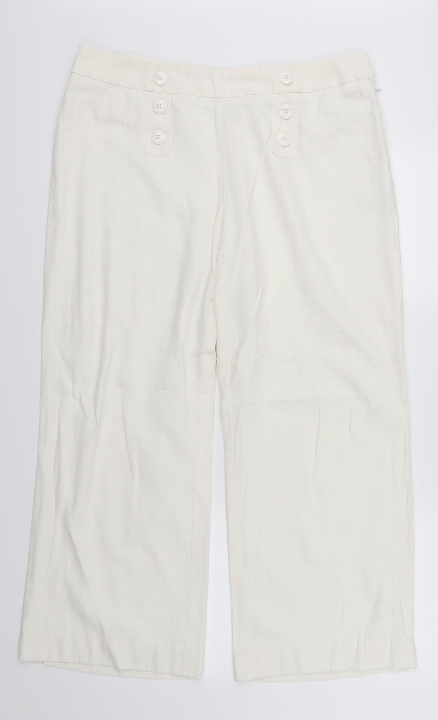 BHS Womens White   Trousers  Size 16 L27 in