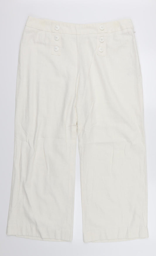 BHS Womens White   Trousers  Size 16 L27 in