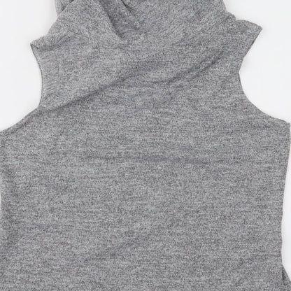 Brand and care label for Preworn women’s grey basic tank, size M