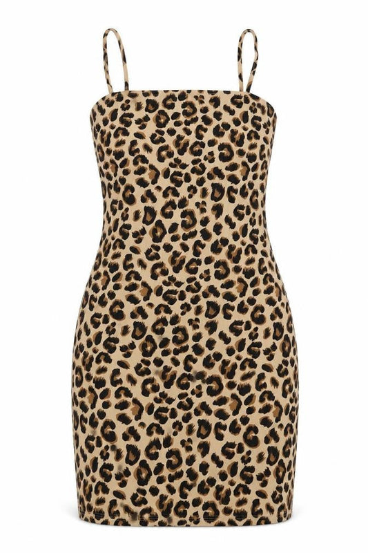 Divided Womens Brown Animal Print Jersey Sheath  Size 10