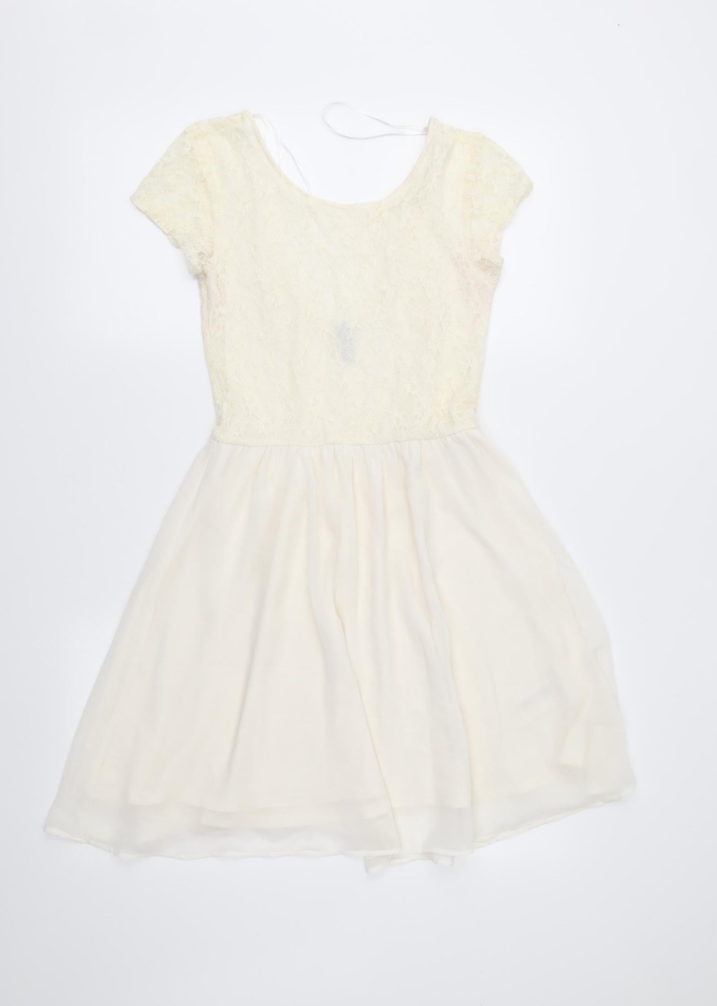 Divided Womens Ivory  Lace Fit & Flare  Size 8