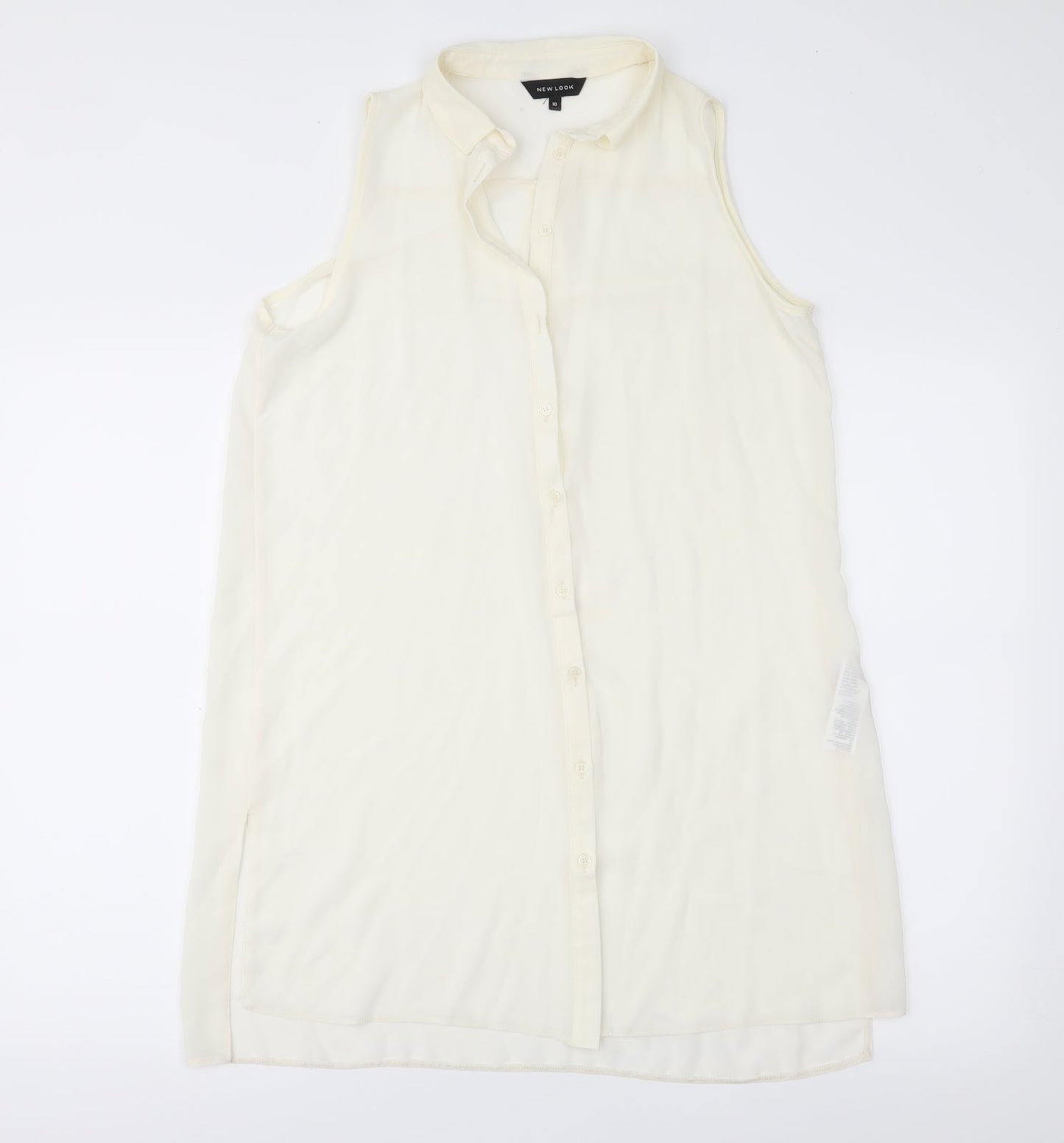 New Look Womens Ivory  Chiffon Basic Blouse Size 10