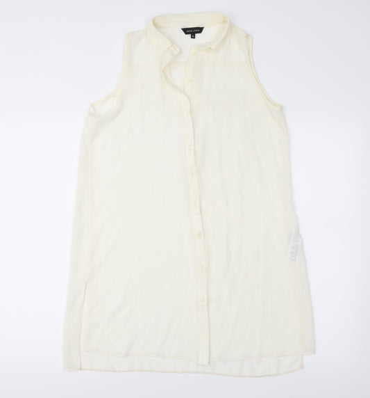 New Look Womens Ivory  Chiffon Basic Blouse Size 10