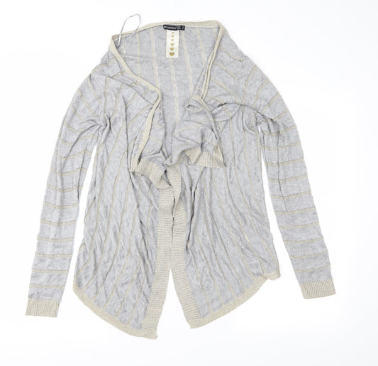 Atmosphere Womens Grey Striped Knit Cardigan Jumper Size 12