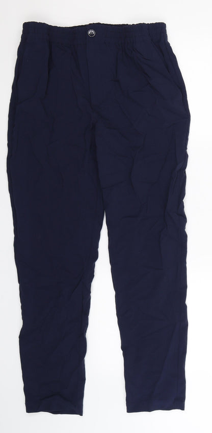 Additional front view of Divided women’s blue trousers, size UK 12, 27-inch leg
