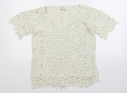 Additional front view of Next women’s ivory knit jumper, size UK 10