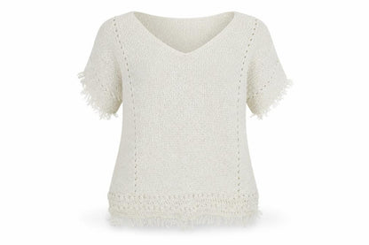 Front view of Next women’s ivory knit jumper, size UK 10