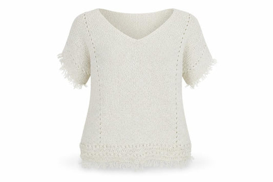 Front view of Next women’s ivory knit jumper, size UK 10