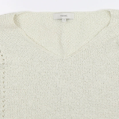 Close-up detail of Next women’s ivory knit jumper, size UK 10