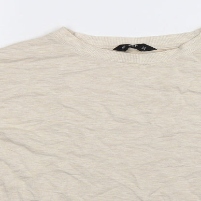 Close-up detail of F&F women’s ivory pullover sweatshirt, size UK 14