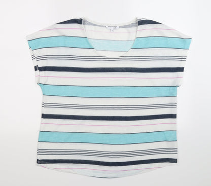 Additional front view of Dash women’s multicoloured striped knit jumper, size UK 18