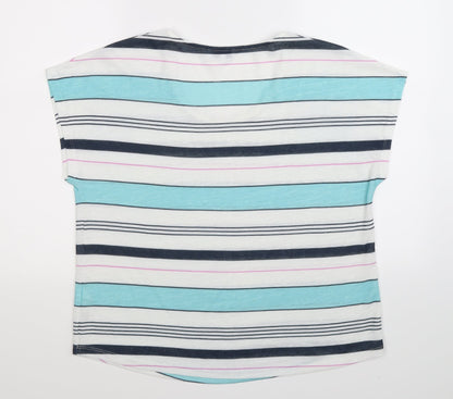 Back view of Dash women’s multicoloured striped knit jumper, size UK 18
