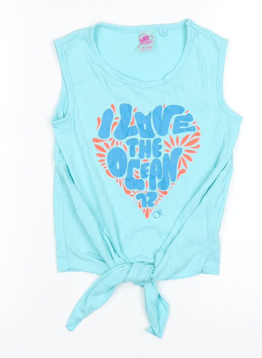 Ocean Pacific Girls Blue   Basic Tank Size 7-8 Years  - ocean