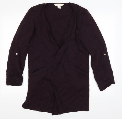Additional front view of H&M women’s purple jacket coat, size UK 34